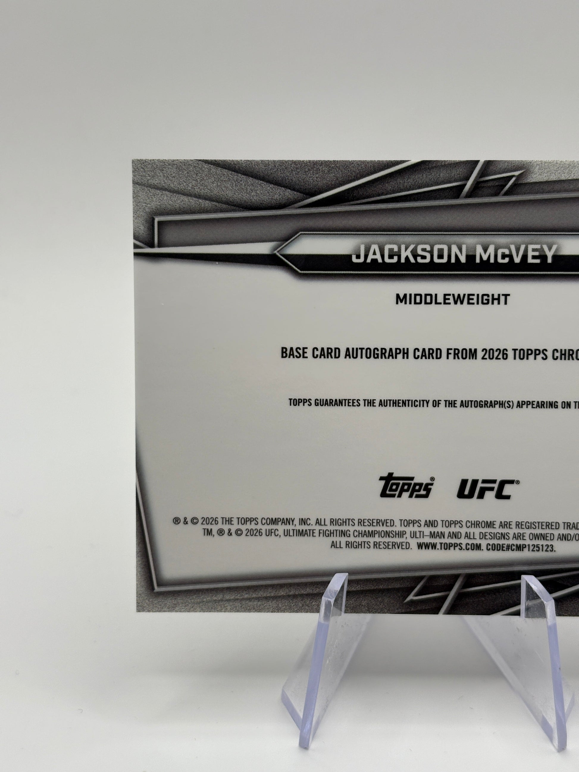 Jackson McVey 2026 Topps Chrome UFC RC Auto Rookie Autograph BAV-JV FRENLY BRICKS - Open 7 Days