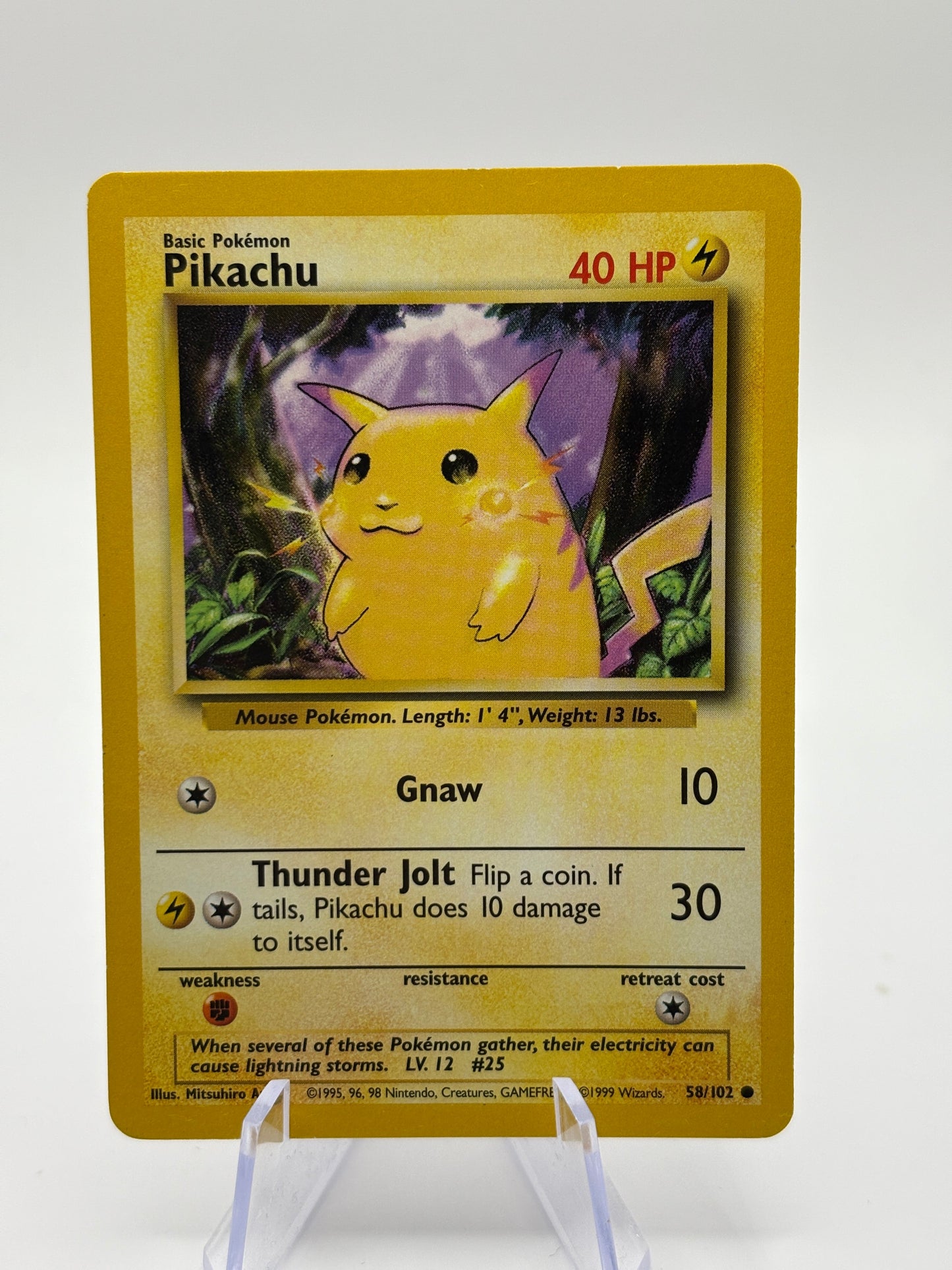 Pokemon TCG WOTC Base Set - Pikachu 58/102 Common Yellow Cheeks MP FRENLY BRICKS - Open 7 Days