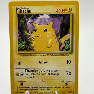 Pokemon TCG WOTC Base Set - Pikachu 58/102 Common Yellow Cheeks MP FRENLY BRICKS - Open 7 Days