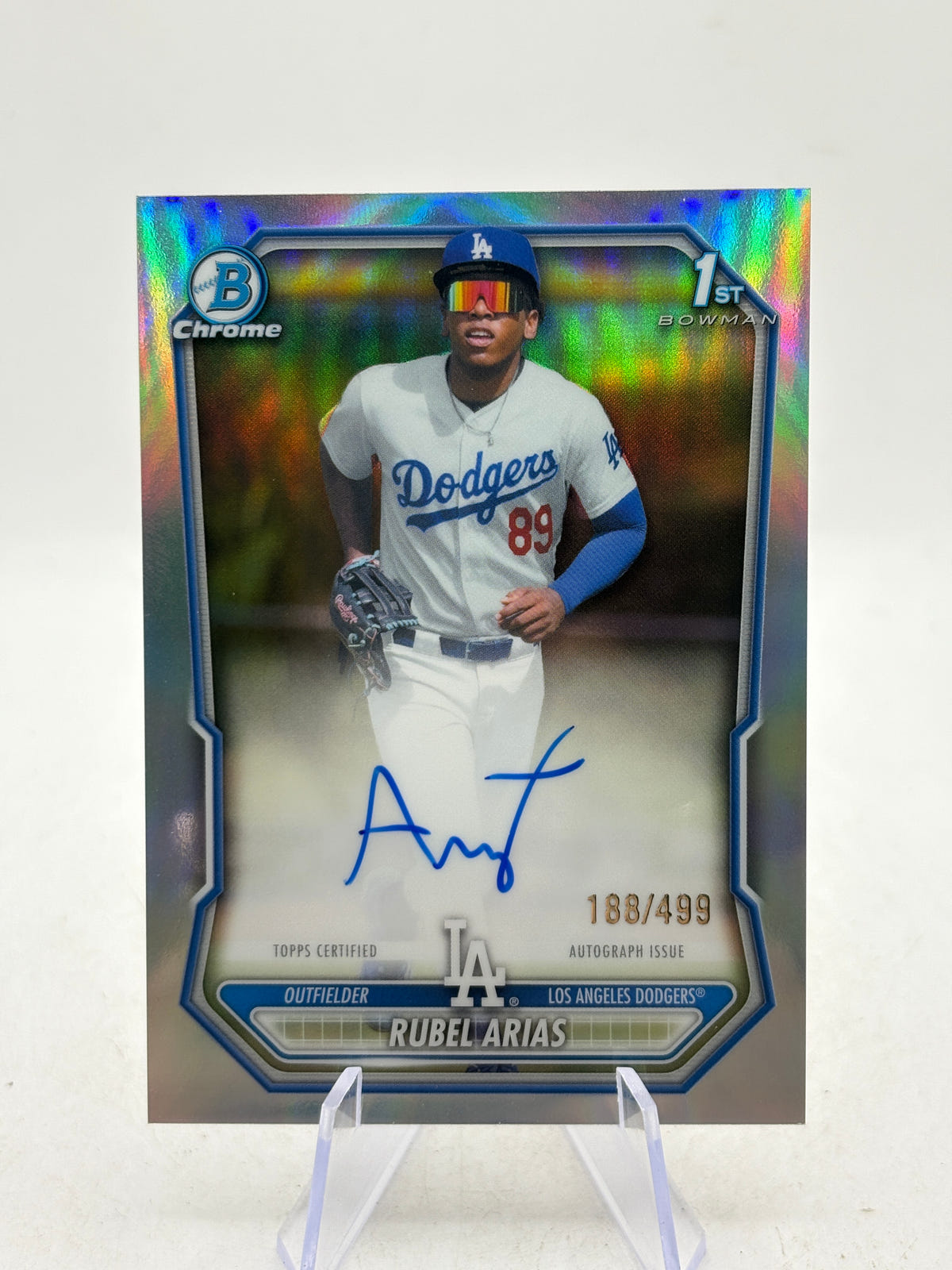 2026 Bowman Chrome Rubel Arias 1st Refractor Auto #CPA-RAR SN /499 image 1