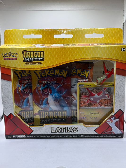 Pokemon TCG Sun & Moon Dragon Majesty Latias Pin Collection Box Factory Sealed FRENLY BRICKS - Open 7 Days
