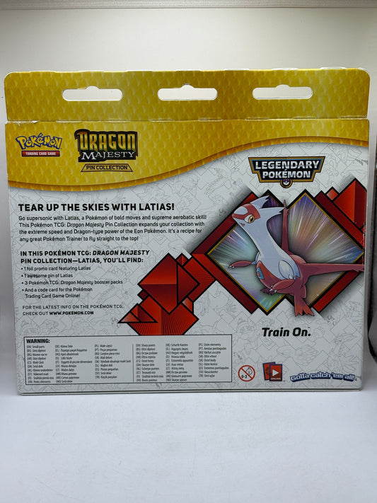Pokemon TCG Sun & Moon Dragon Majesty Latias Pin Collection Box Factory Sealed FRENLY BRICKS - Open 7 Days