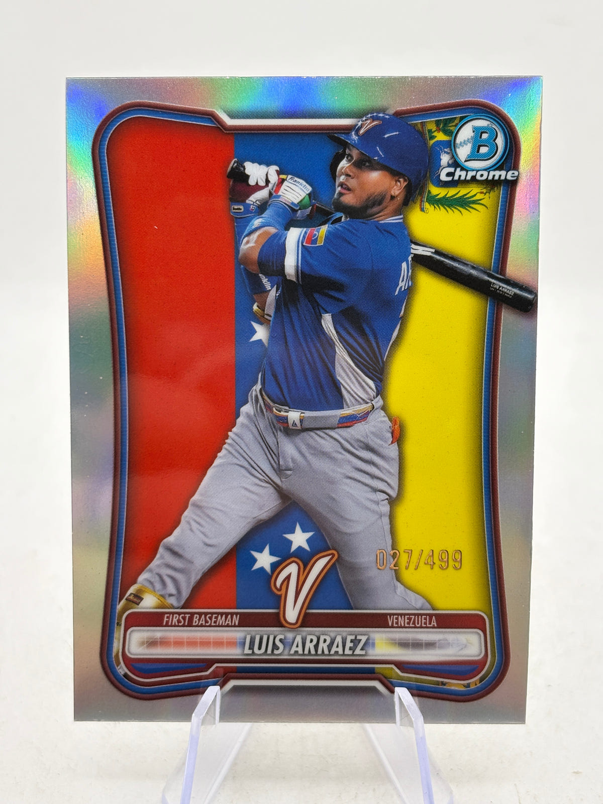 2026 Bowman Chrome Luis Arraez WBC Flag Variation #/499 image 1