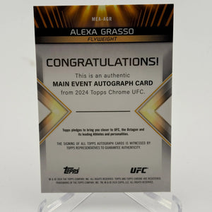2024 Topps Chrome UFC ALEXA GRASSO Main Event Auto #MEA-AGR Flyweight FRENLY BRICKS - Open 7 Days