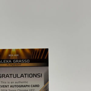 2024 Topps Chrome UFC ALEXA GRASSO Main Event Auto #MEA-AGR Flyweight FRENLY BRICKS - Open 7 Days