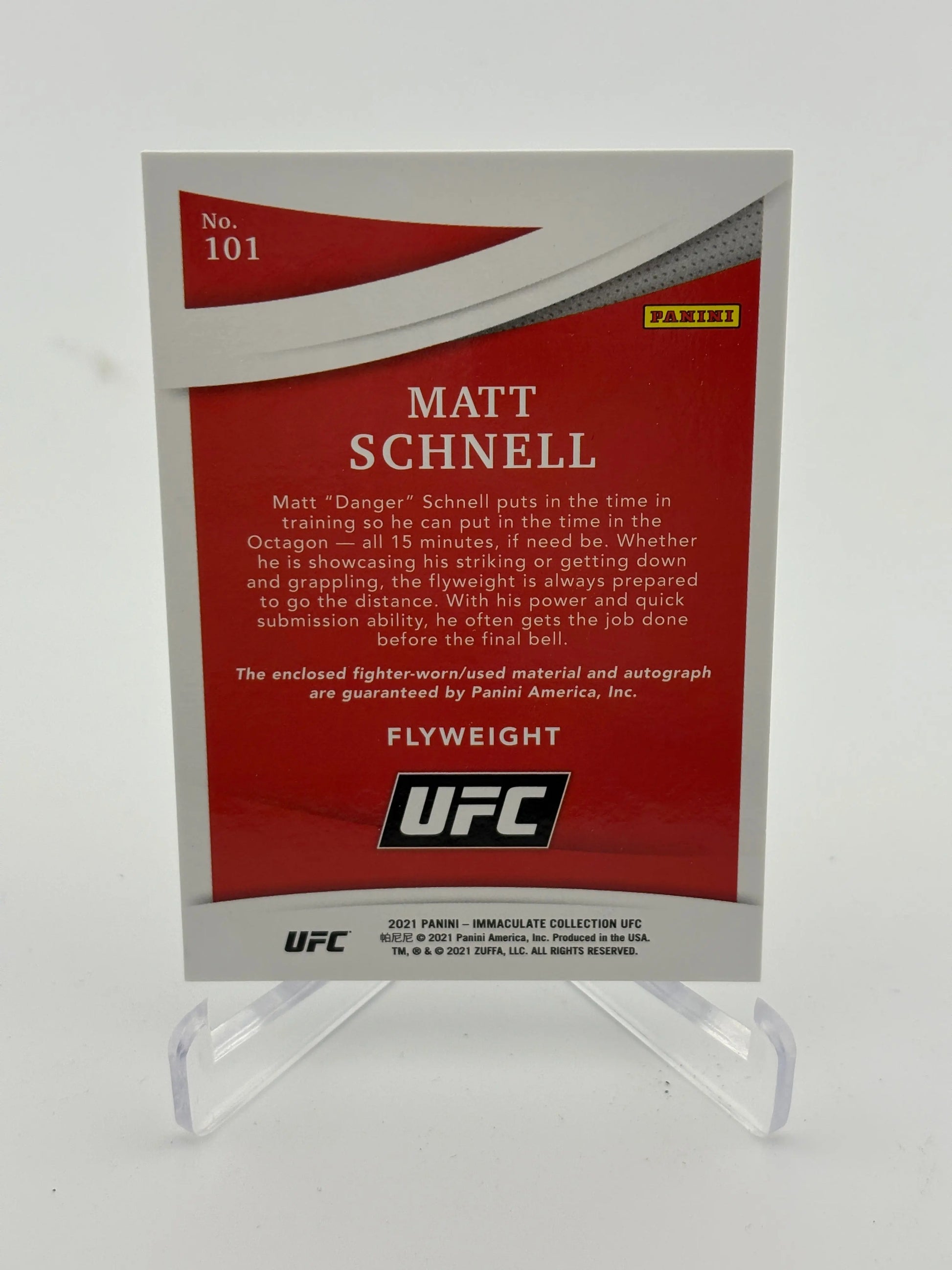 2021 Panini Immaculate UFC - MATT SCHNELL #101 - RC Rookie On-Card Auto /99 FRENLY BRICKS - Open 7 Days