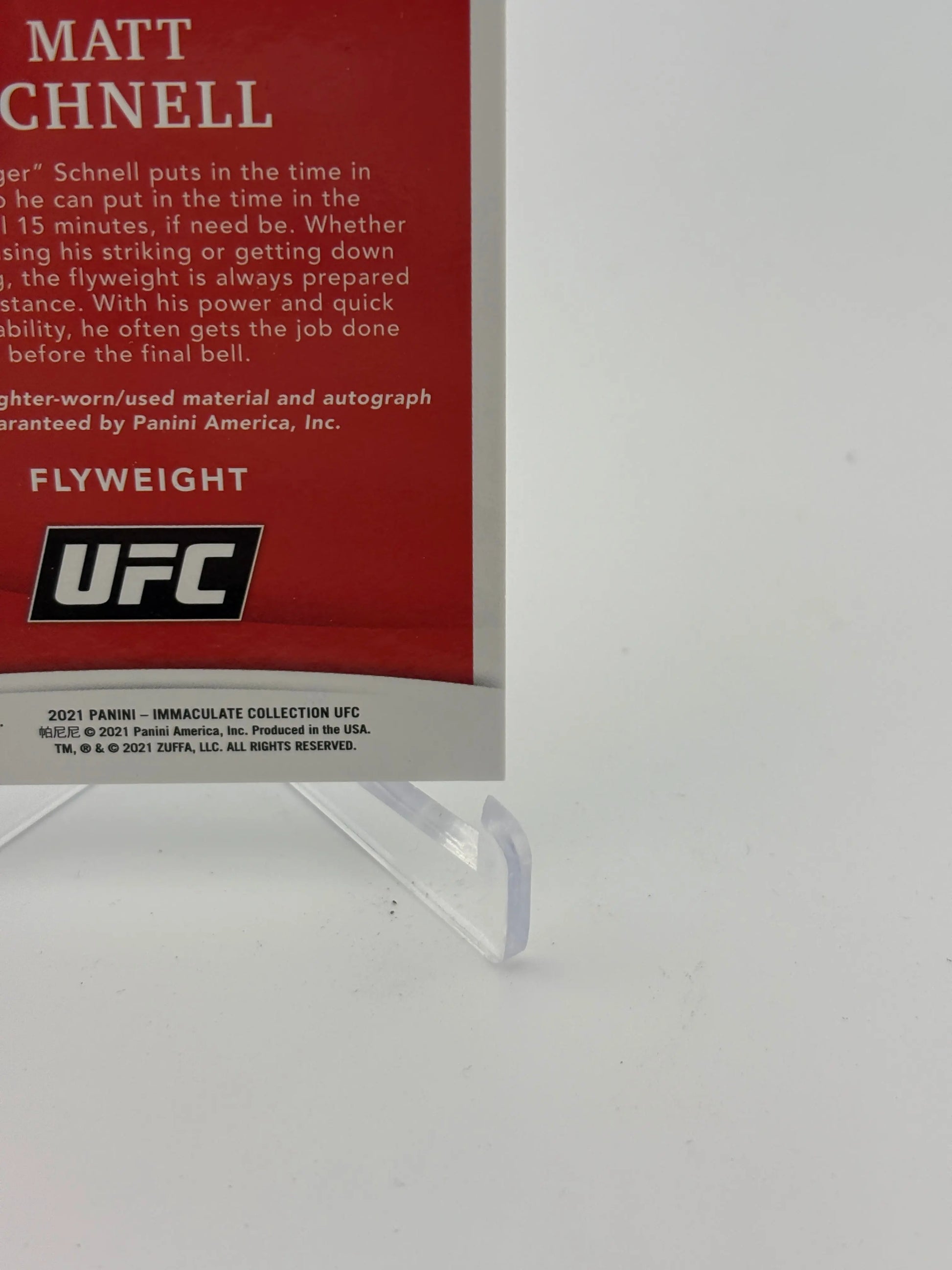 2021 Panini Immaculate UFC - MATT SCHNELL #101 - RC Rookie On-Card Auto /99 FRENLY BRICKS - Open 7 Days