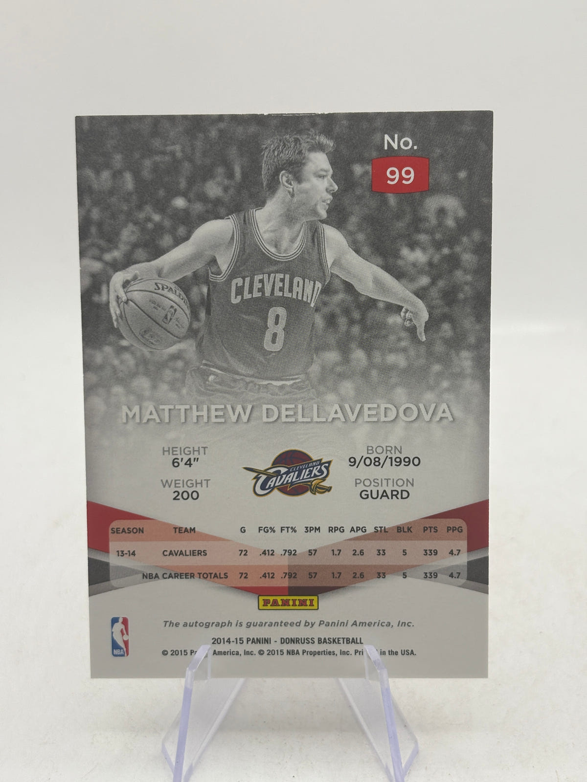 2014-15 Panini Donruss Basketball #99 Matthew Dellavedova Auto /249 image 2