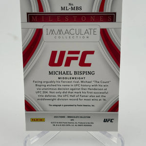 2023 Immaculate Collection UFC Michael Bisping Milestones Auto Autograph #/99 FRENLY BRICKS - Open 7 Days