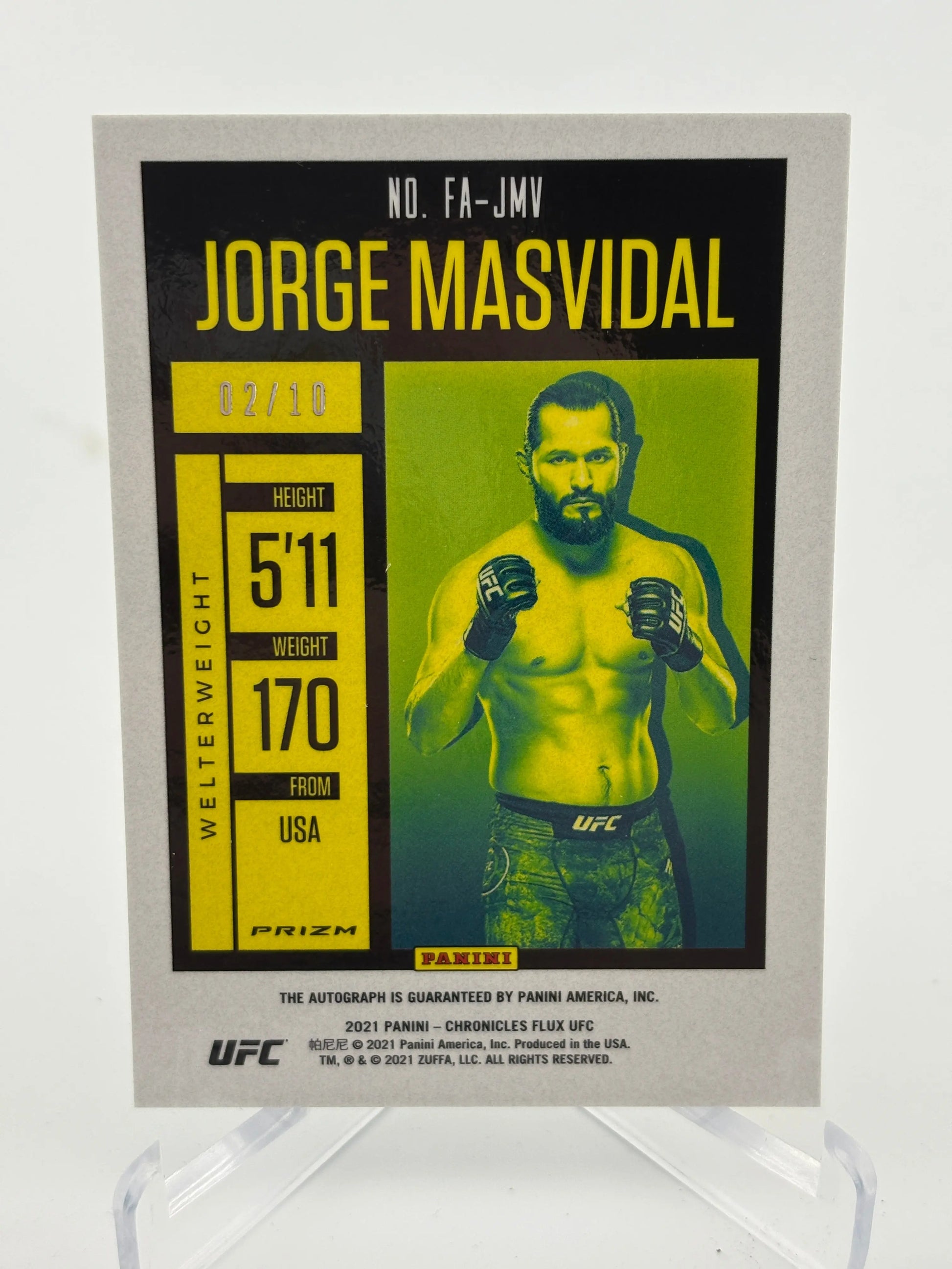 2021 Panini - Chronicles Flux UFC Jorge Masvidal FA-JMV 02/10 Auto FRENLY BRICKS - Open 7 Days