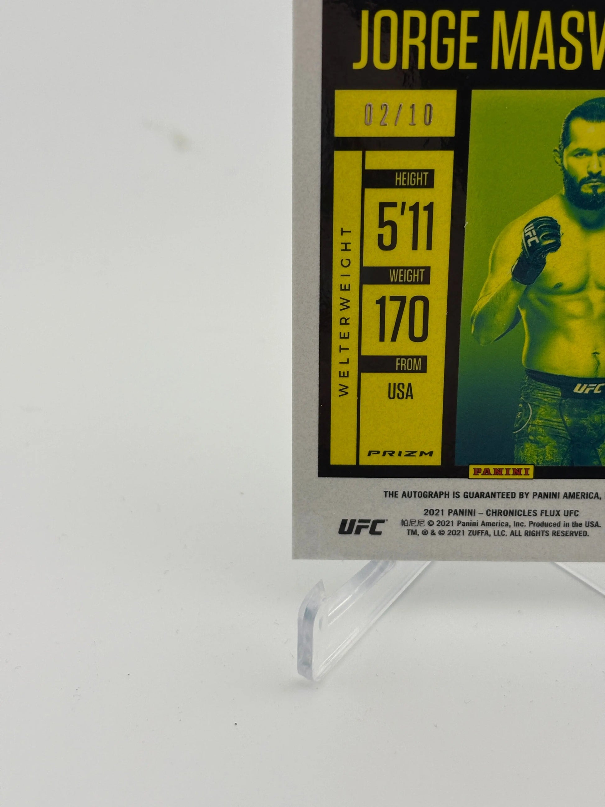 2021 Panini - Chronicles Flux UFC Jorge Masvidal FA-JMV 02/10 Auto FRENLY BRICKS - Open 7 Days