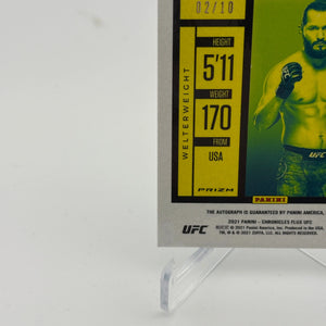 2021 Panini - Chronicles Flux UFC Jorge Masvidal FA-JMV 02/10 Auto FRENLY BRICKS - Open 7 Days