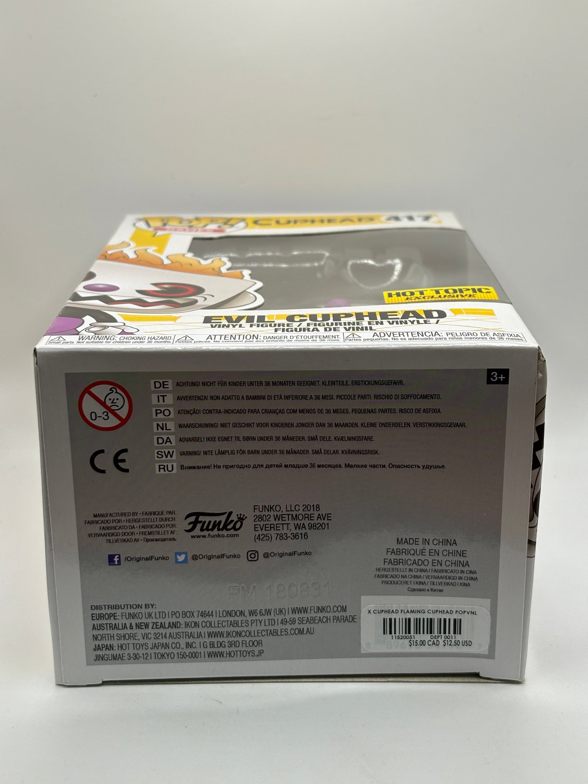 Funko POP! Games Cuphead #417 Evil Cuphead Hot Topic Vinyl Figure FRENLY BRICKS - Open 7 Days