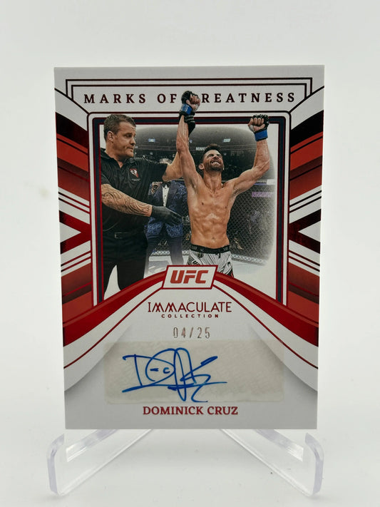 2023 Panini Immaculate UFC Marks of Greatness Dominick Cruz Autograph /25 FRENLY BRICKS - Open 7 Days