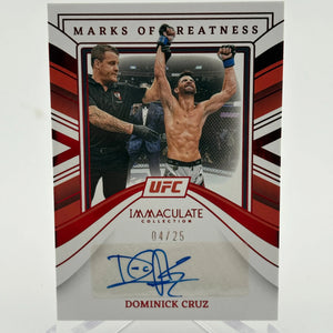2023 Panini Immaculate UFC Marks of Greatness Dominick Cruz Autograph /25 FRENLY BRICKS - Open 7 Days