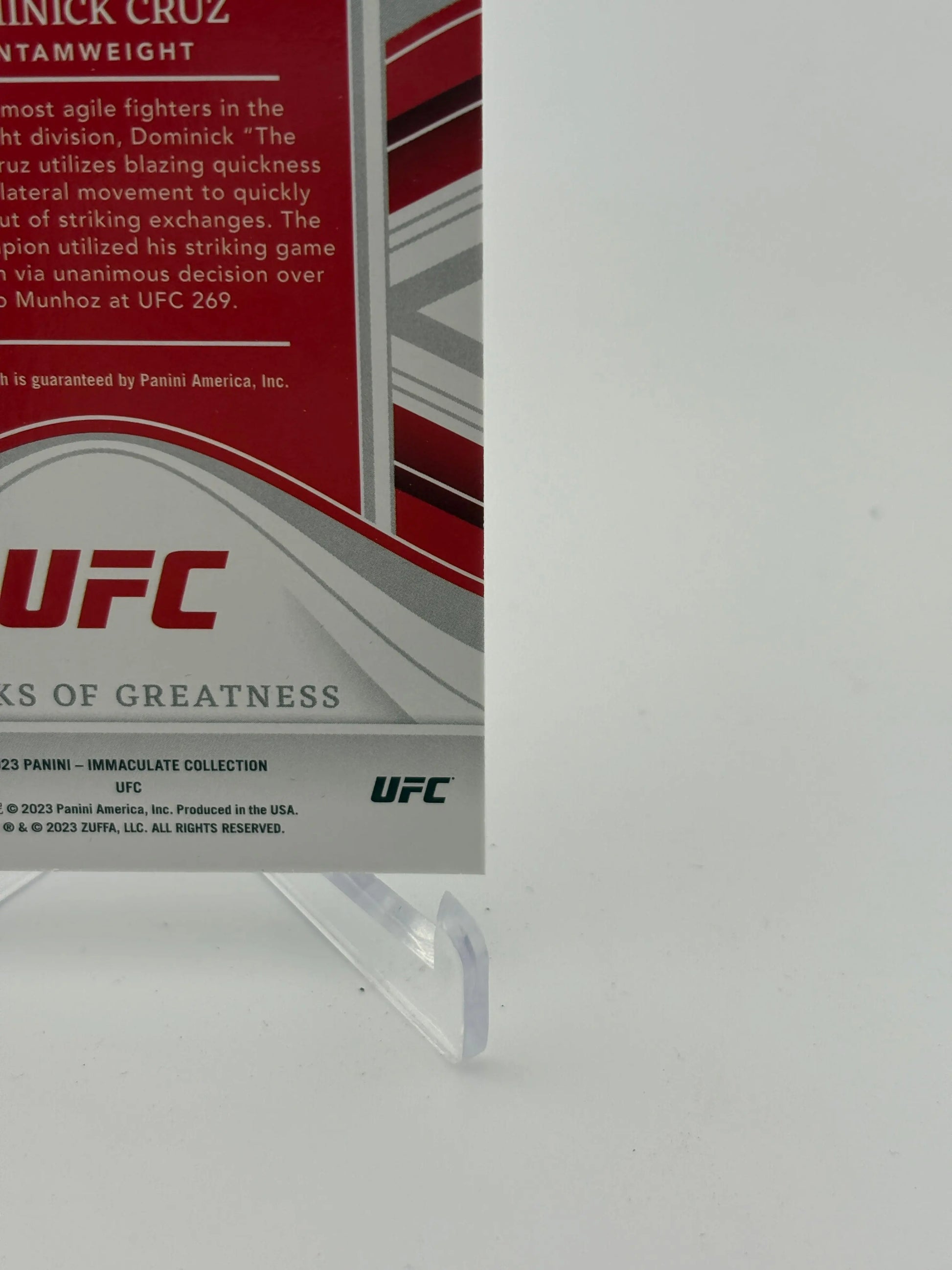 2023 Panini Immaculate UFC Marks of Greatness Dominick Cruz Autograph /25 FRENLY BRICKS - Open 7 Days
