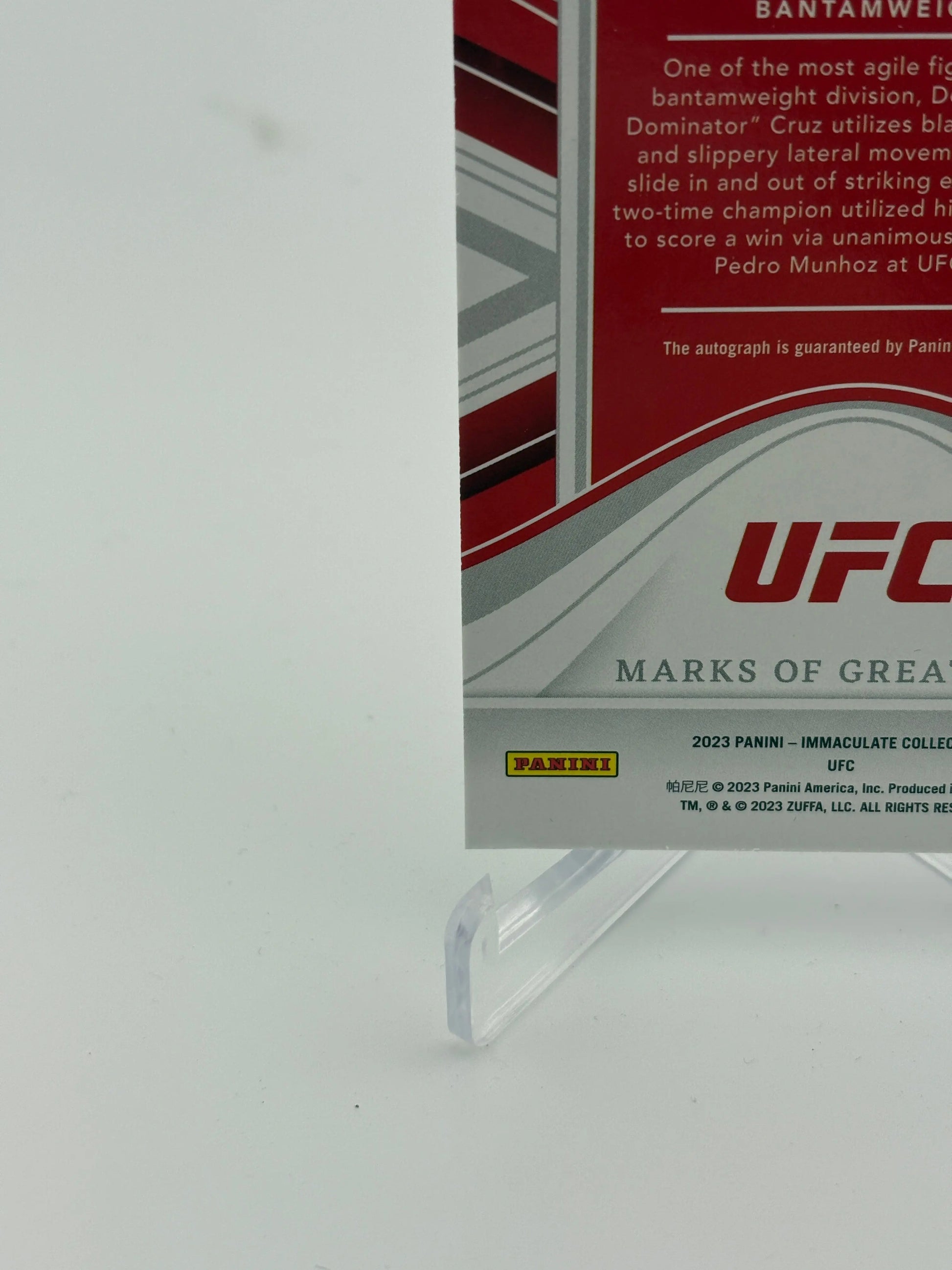 2023 Panini Immaculate UFC Marks of Greatness Dominick Cruz Autograph /25 FRENLY BRICKS - Open 7 Days