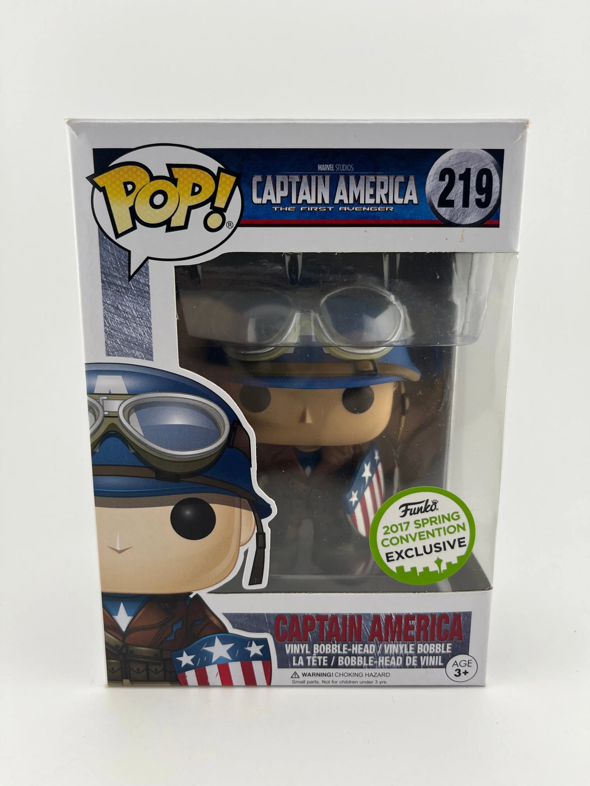 Funko POP Captain America The First Avenger #219 2017 Spring Convention Vaulted FRENLY BRICKS - Open 7 Days