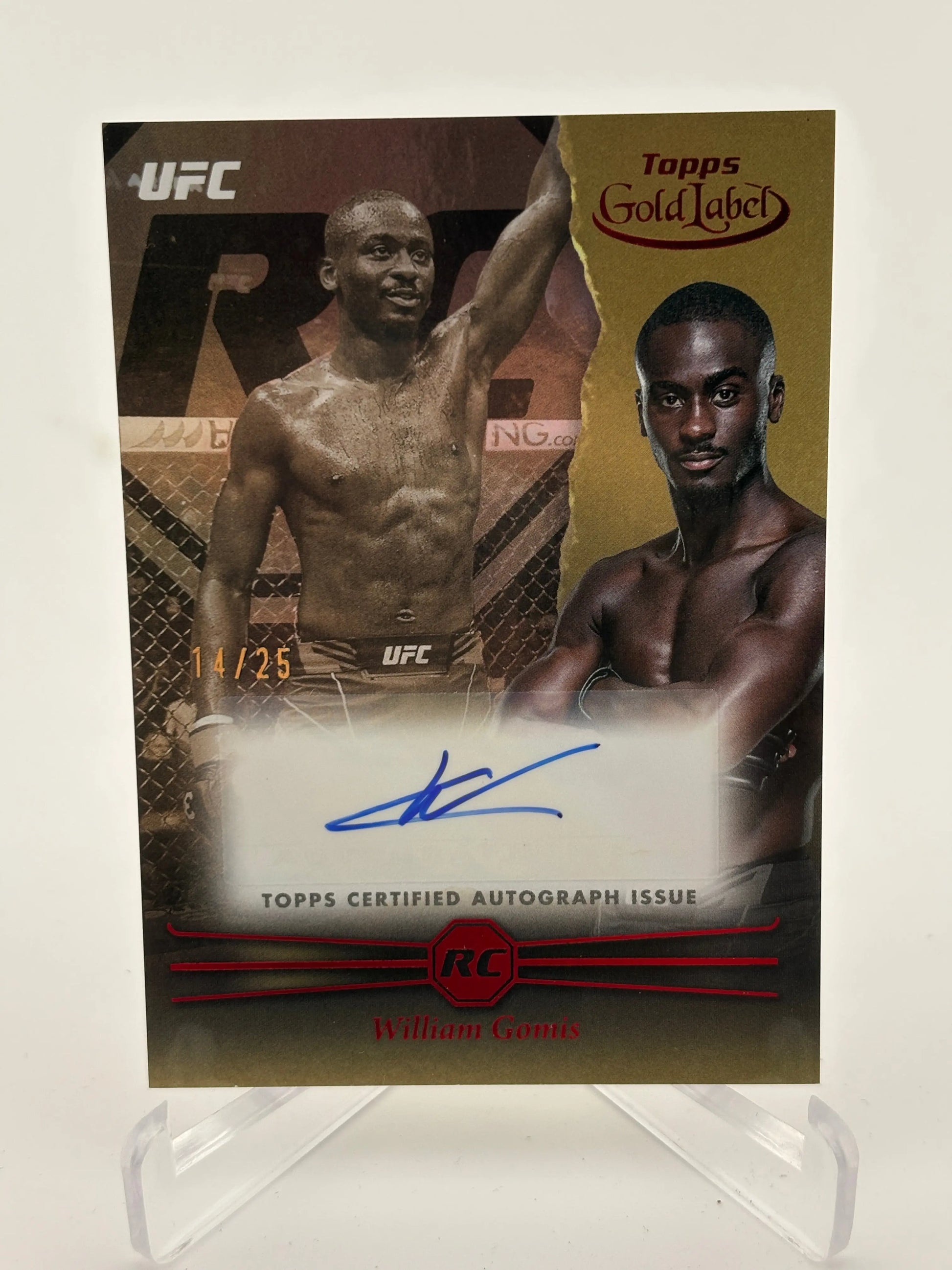 2024 UFC Gold Label Rookie Auto William Gomis /25 FRENLY BRICKS - Open 7 Days