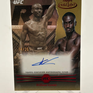 2024 UFC Gold Label Rookie Auto William Gomis /25 FRENLY BRICKS - Open 7 Days