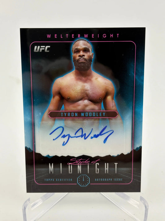 2024 Topps Midnight UFC - Stroke of Midnight Tyron Woodley Auto FRENLY BRICKS - Open 7 Days
