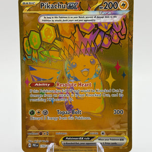 Pokemon TCG Prismatic Evolutions - Pikachu EX 179/131 Hyper Rare Gold NM FRENLY BRICKS - Open 7 Days