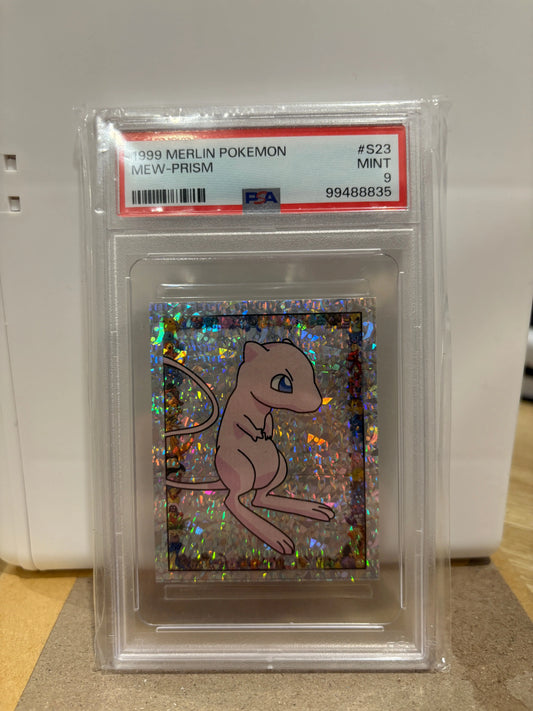 1999 Merlin Pokemon Mew - Prism PSA 9 MINT FRENLY BRICKS - Open 7 Days