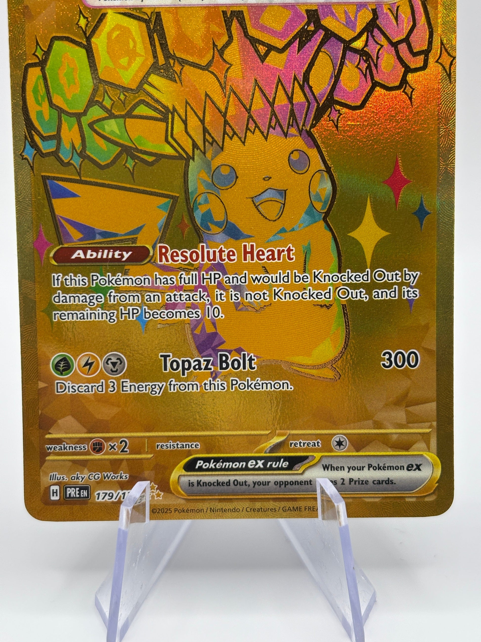 Pokemon TCG Prismatic Evolutions - Pikachu EX 179/131 Hyper Rare Gold NM FRENLY BRICKS - Open 7 Days