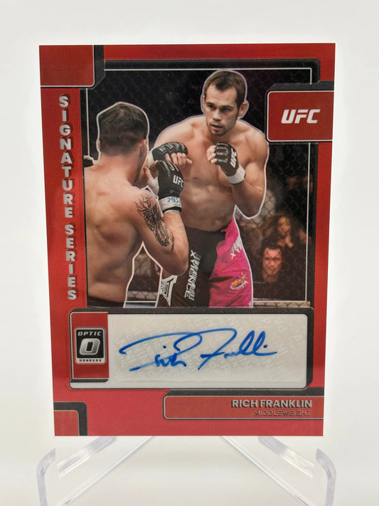 2023 Donruss Optic Signature Series Rich Franklin Red Prizm Auto /199 #SS-RFL FRENLY BRICKS - Open 7 Days