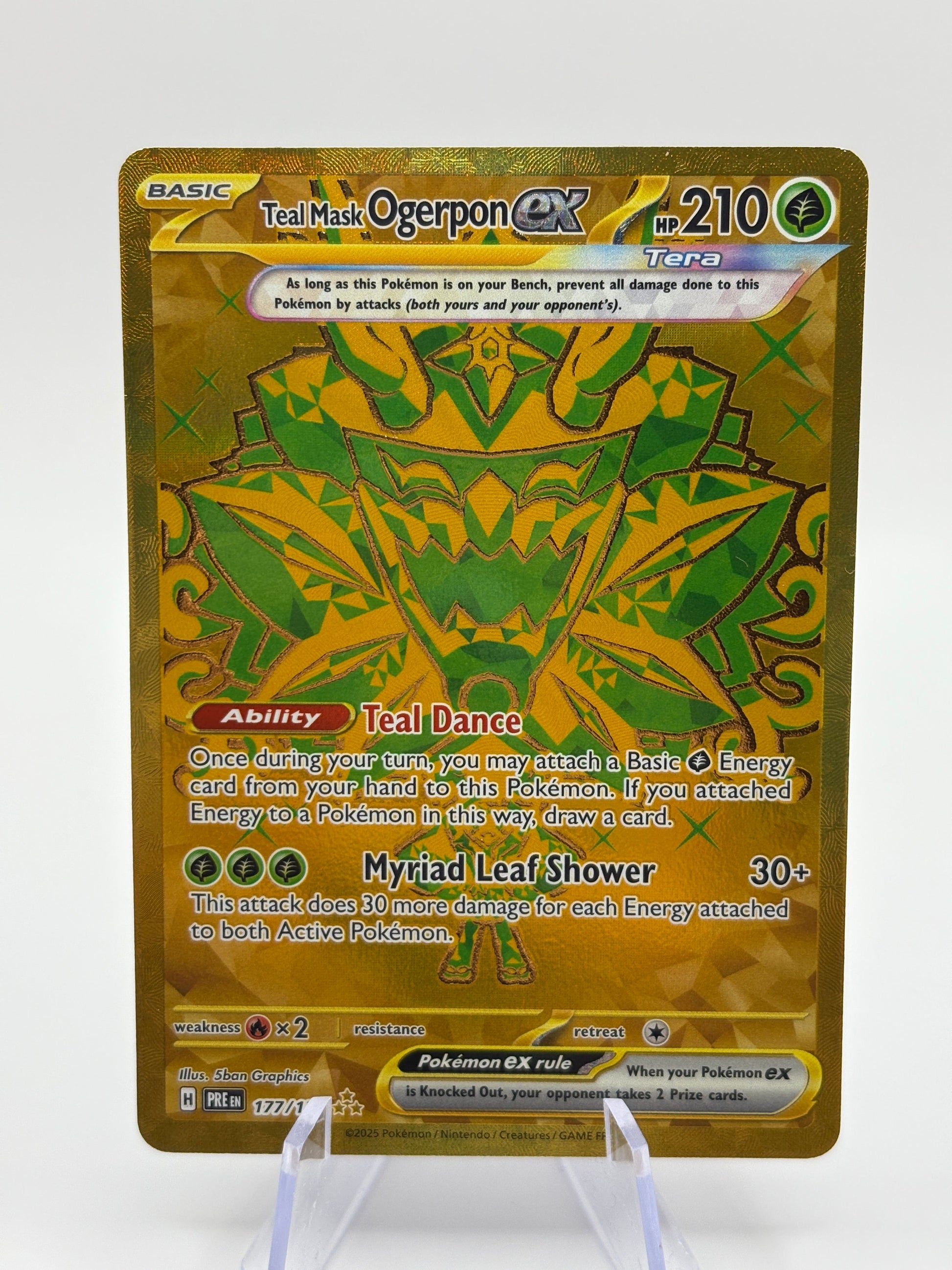 Pokemon TCG Prismatic Evolutions - Teal Mask Ogerpon EX 177/131 Hyper Rare NM FRENLY BRICKS - Open 7 Days