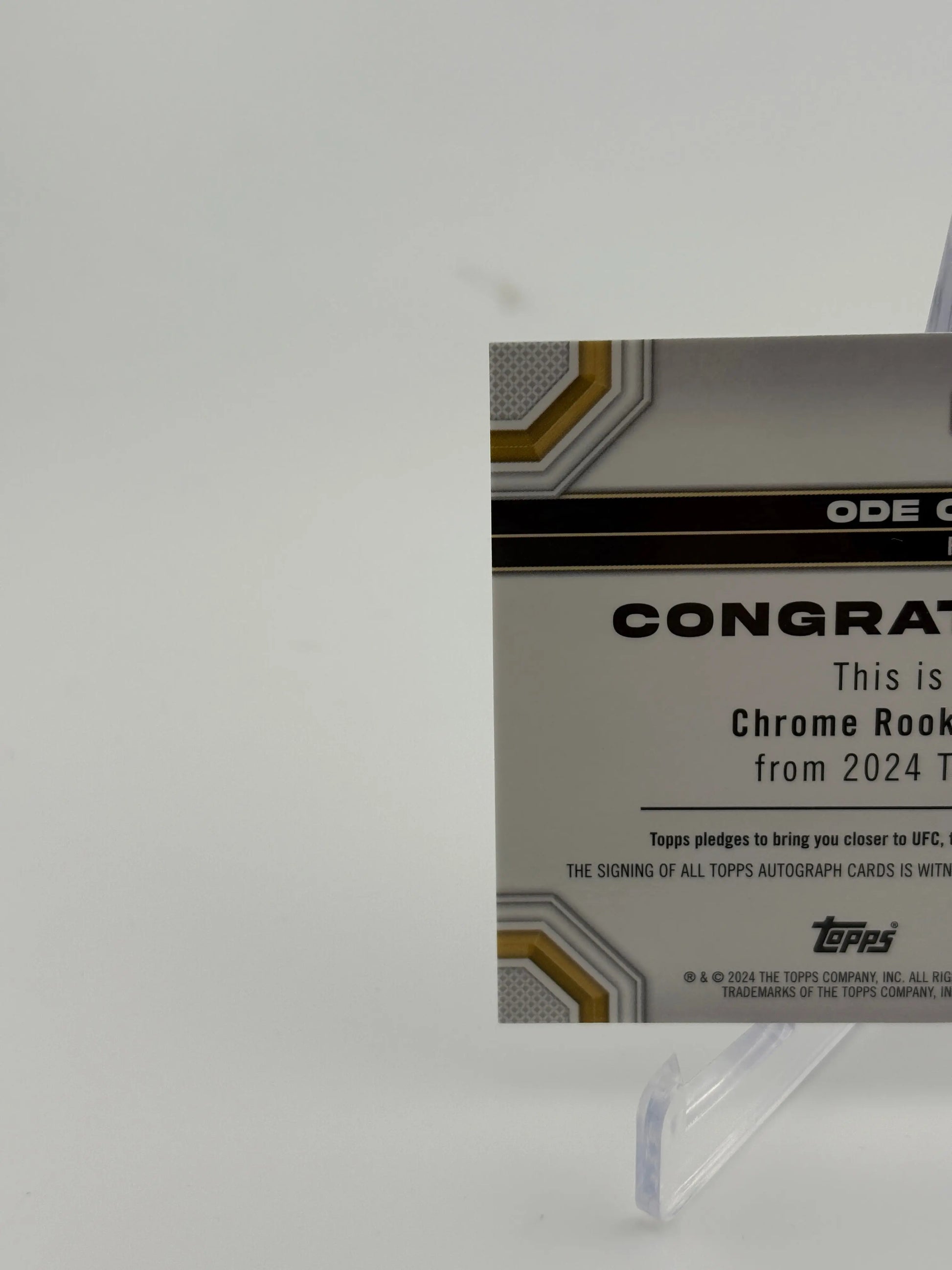 UFC 2024 "ODE OSBOURNE" Rookie Auto Base Topps Chrome RC FRENLY BRICKS - Open 7 Days