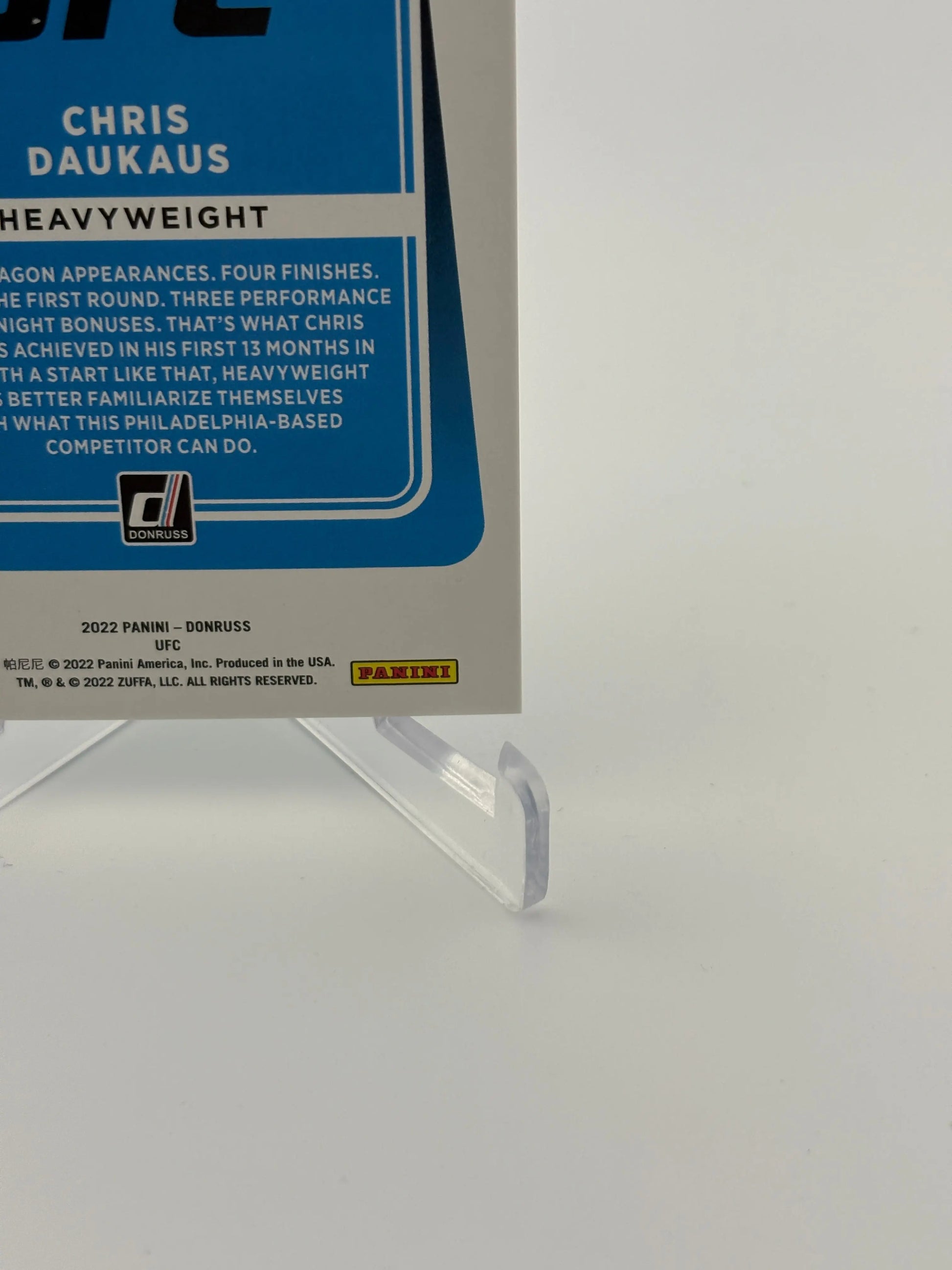 2022 Panini Donruss UFC Rated Rookie Chris Daukaus /25 FRENLY BRICKS - Open 7 Days