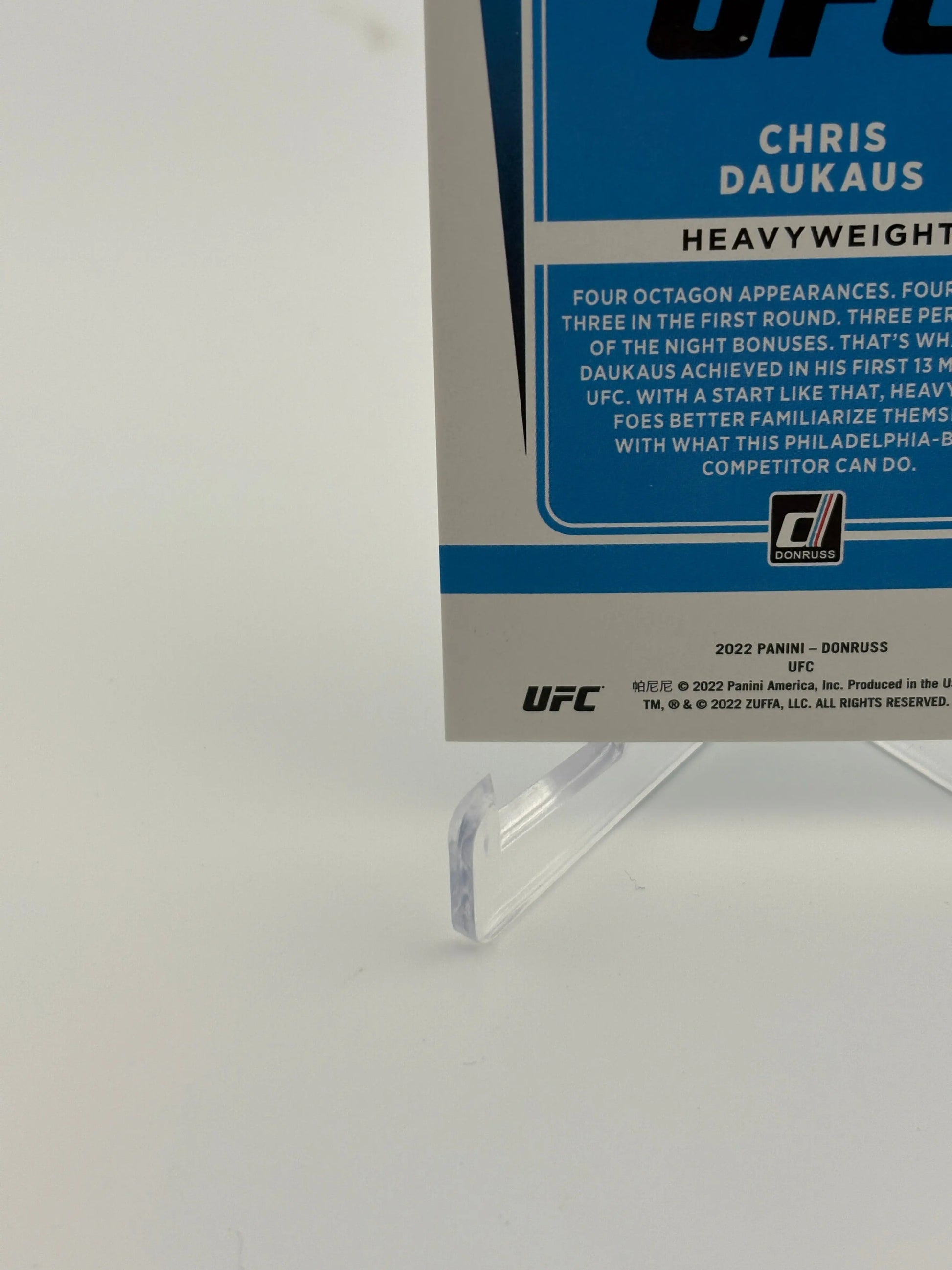 2022 Panini Donruss UFC Rated Rookie Chris Daukaus /25 FRENLY BRICKS - Open 7 Days