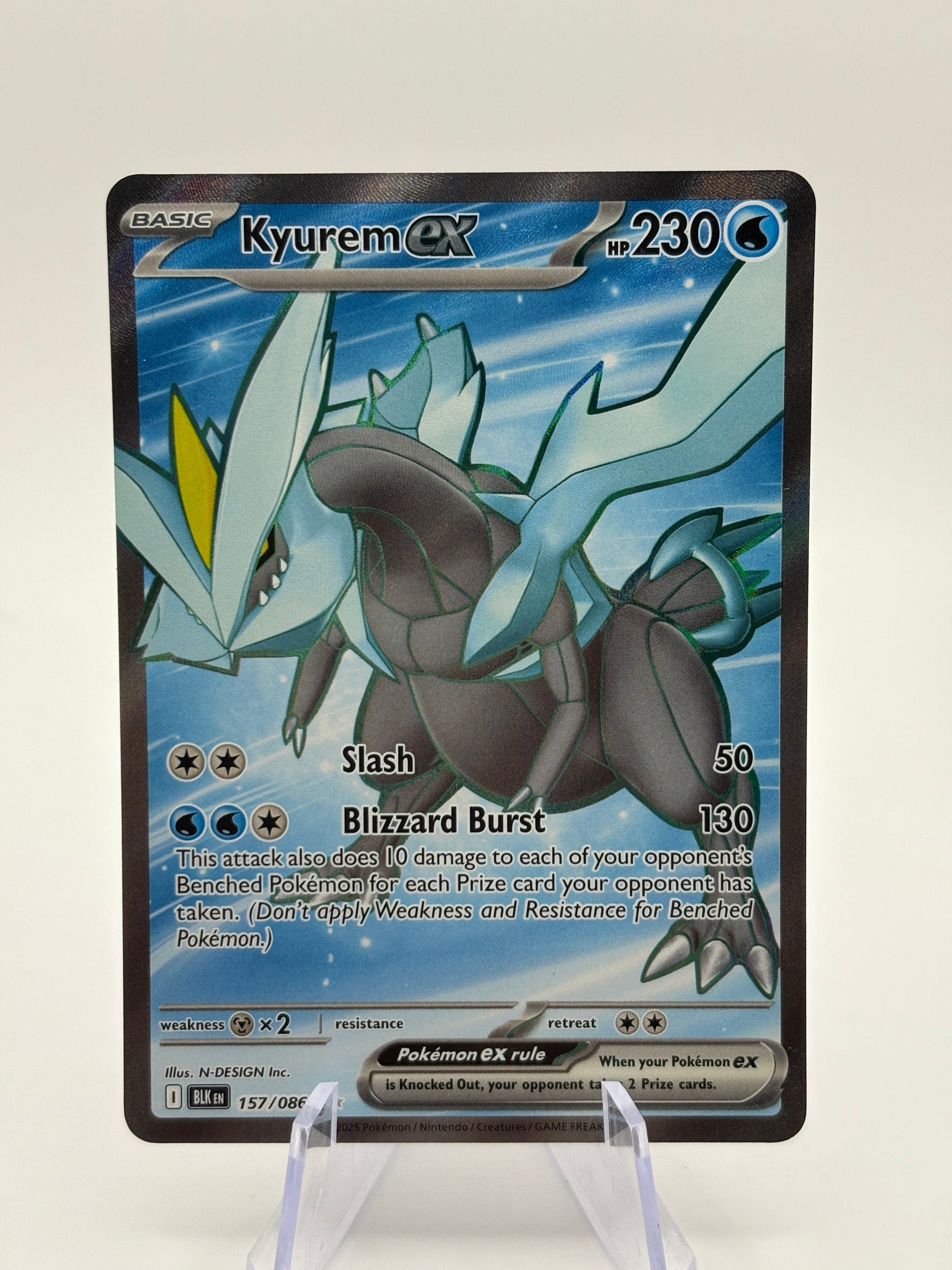 Pokemon TCG Black Bolt - Kyurem EX 157/086 Full Art Rare Near Mint FRENLY BRICKS - Open 7 Days
