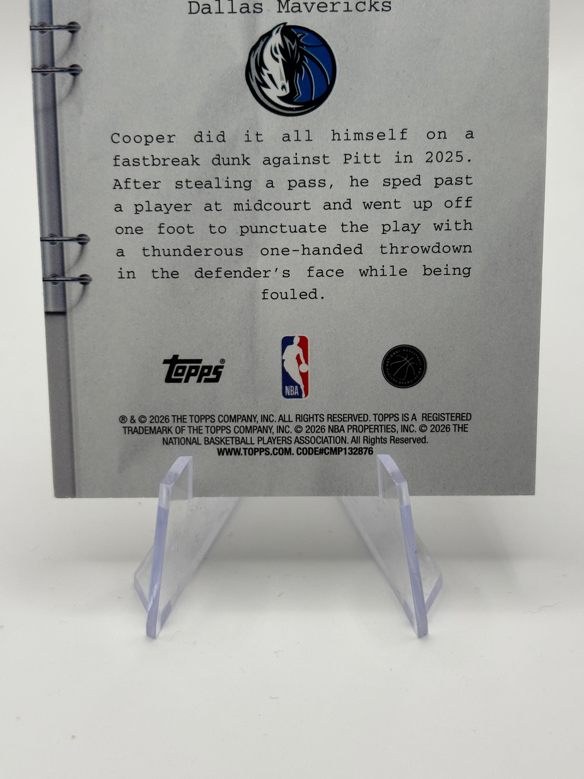 2025-26 Topps Hoops Cooper Flagg RC Rookie Dunk Umentory Silver FRENLY BRICKS - Open 7 Days