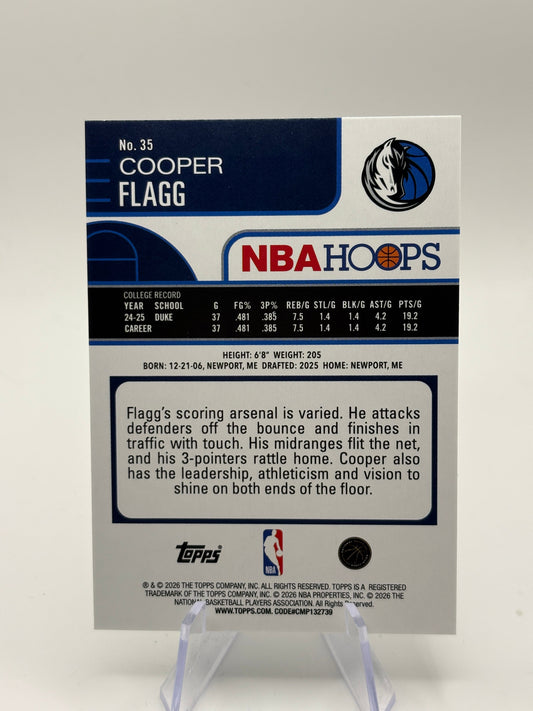 2025-26 Topps NBA Hoops Cooper Flagg #35 Green Hoops Rookie RC FRENLY BRICKS - Open 7 Days