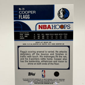 2025-26 Topps NBA Hoops Cooper Flagg #35 Green Hoops Rookie RC FRENLY BRICKS - Open 7 Days