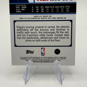 2025-26 Topps NBA Hoops Cooper Flagg #35 Green Hoops Rookie RC FRENLY BRICKS - Open 7 Days