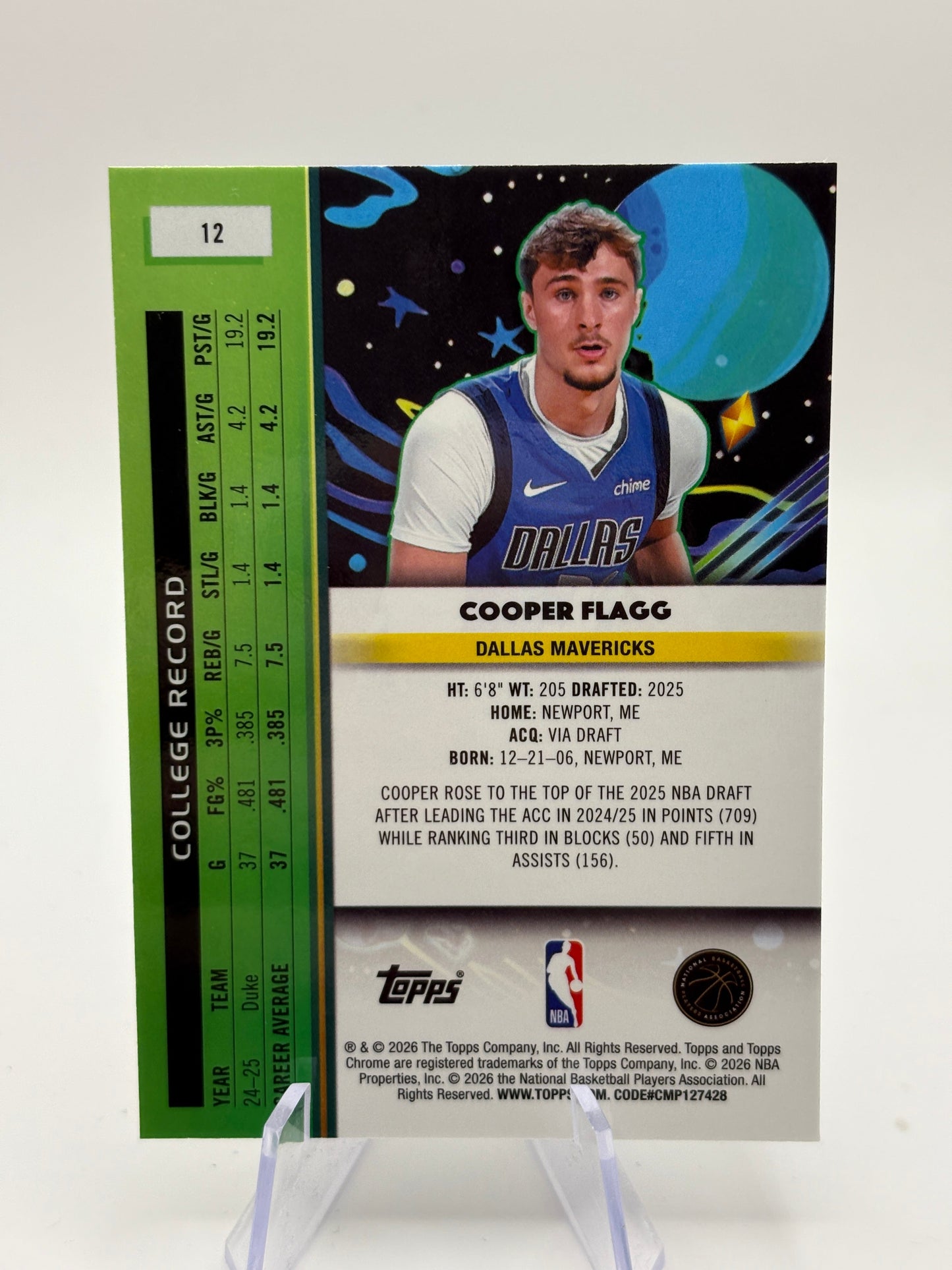 2025-26 Topps Chrome Cooper Flagg Cosmic Rookie Base Dallas Mavericks FRENLY BRICKS - Open 7 Days