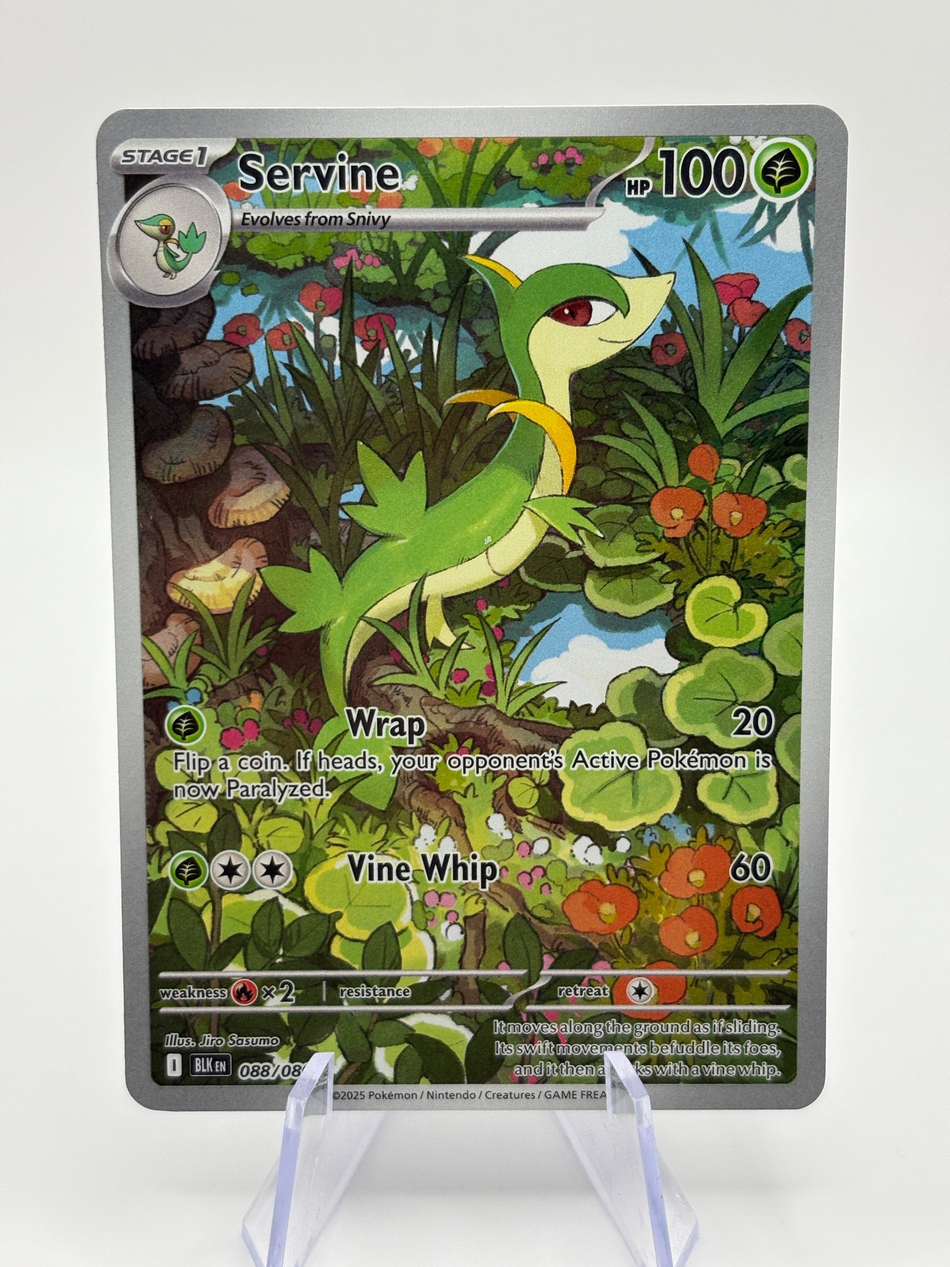 Pokemon TCG Black Bolt - Servine 088/086 Illustration Rare Near Mint FRENLY BRICKS - Open 7 Days