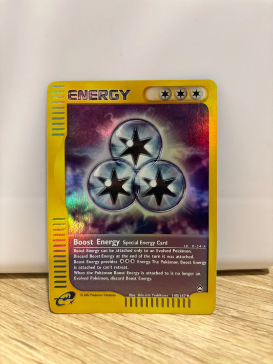 Pokemon TCG Boost Energy English Aquapolis Set eSeries 145/147 Reverse Holo MINT FRENLY BRICKS - Open 7 Days