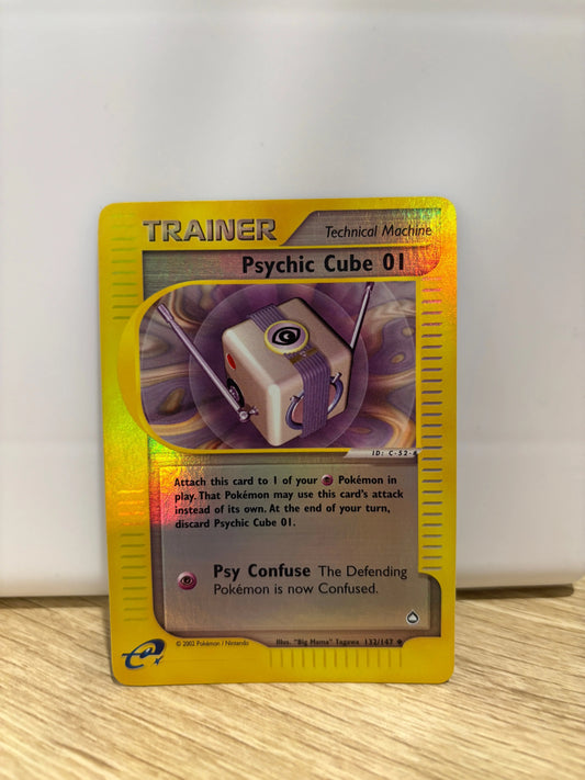 2002 Pokémon Aquapolis - Psychic Cube 01 Reverse Holo No. 132/147 NM FRENLY BRICKS - Open 7 Days