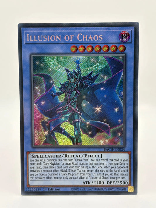 Illusion Of Chaos BACH-EN034 Secret Rare 1st Edition Yugioh Card LP FRENLY BRICKS - Open 7 Days
