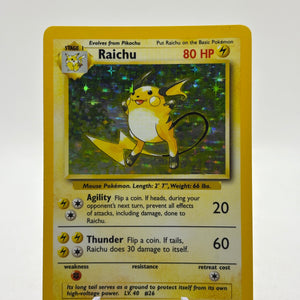 Pokemon TCG WOTC Base Set Unlimited - Raichu 14/102 Rare Holo MP FRENLY BRICKS - Open 7 Days