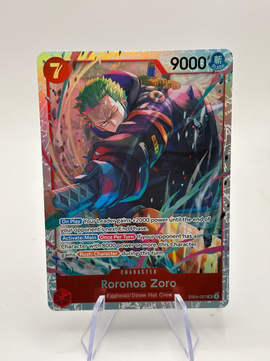 One Piece Roronoa Zoro EB04-007 SR Eng OP15 FRENLY BRICKS - Open 7 Days