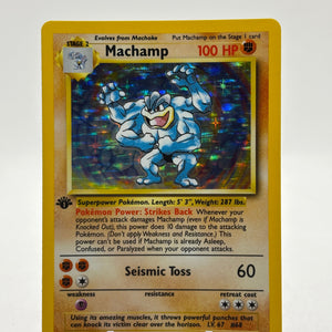 Pokemon TCG WOTC Base Set 1st Edition - Machamp 8/102 Rare Holo LP FRENLY BRICKS - Open 7 Days
