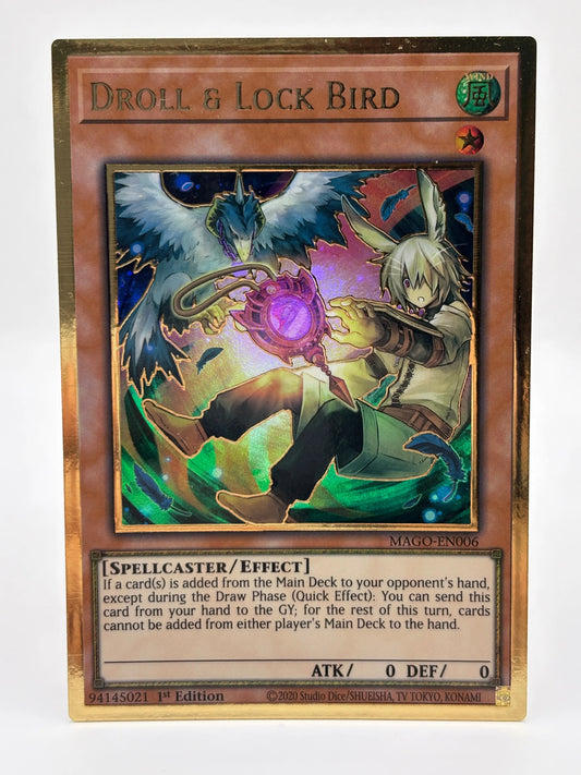 Yugioh - Droll and Lock Bird - Gold Rare - MAGO-EN006 - LP FRENLY BRICKS - Open 7 Days