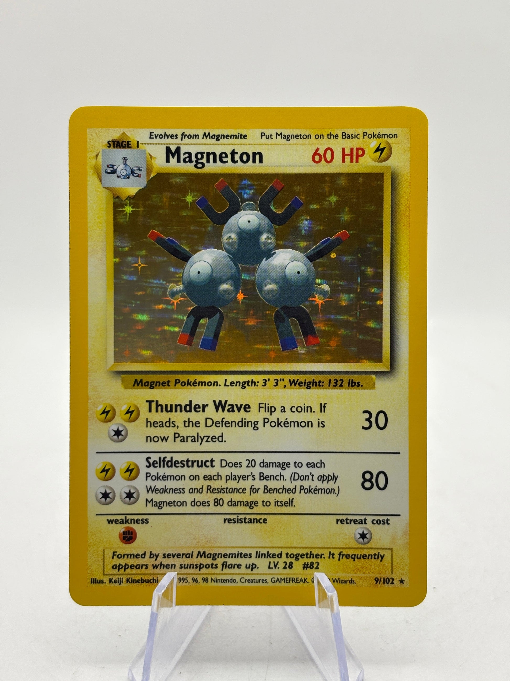 Pokemon TCG Base Set Unlimited - Magneton 9/102 Rare Holo LP FRENLY BRICKS - Open 7 Days