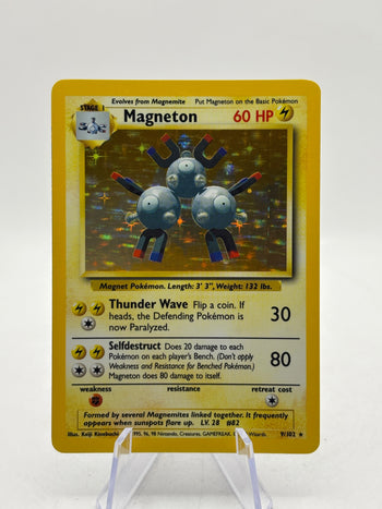 Pokemon TCG Base Set Unlimited - Magneton 9/102 Rare Holo LP FRENLY BRICKS - Open 7 Days