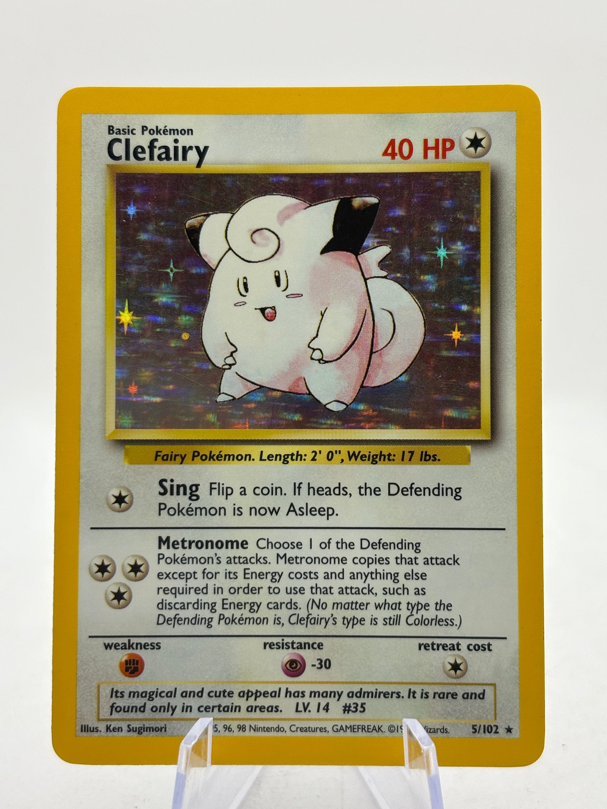 Pokemon TCG WOTC Base Set Unlimited - Clefairy 5/102 Rare Holo LP FRENLY BRICKS - Open 7 Days